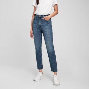 GAP Sky High Rise Distressed Cheeky Straight Leg Jeans with Washwell (27)